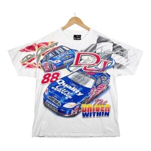 Dale Jarrett Shirt Mens Large White NASCAR Racing 88 Robert Yates Double Sided